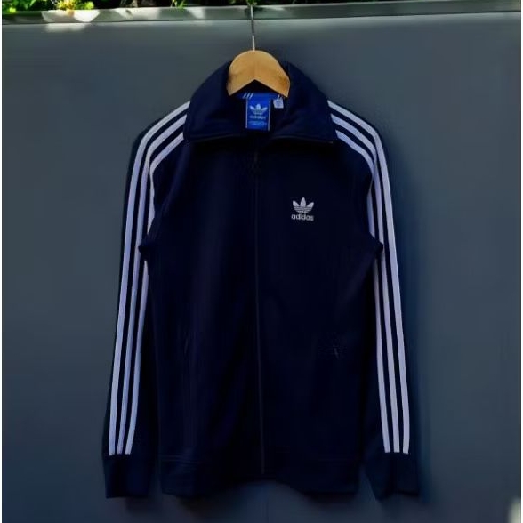 ADIDAS EUROPA NAVY TRACKTOP JACKET 3 STRIPES WHITE