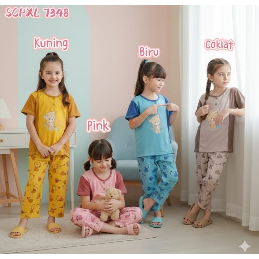 SETELAN BABYDOLL AMRO ANAK SCPXL CELANA PANJANG 7348