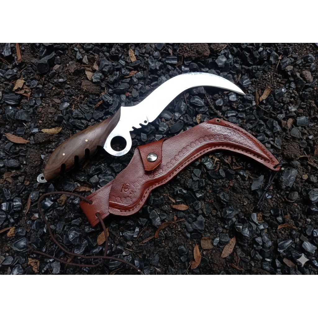 pisau kudi merpati putih super tajam / Kopasus kehutanan / survival / komando lapangan / desain bism