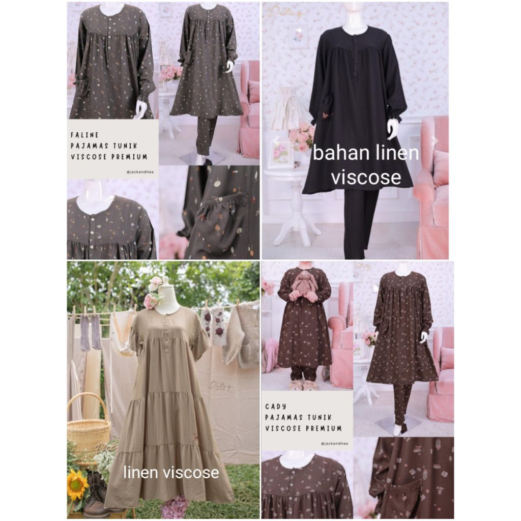 ditsy pajamas nightdres dan summer februari ( s m L xl xxl)