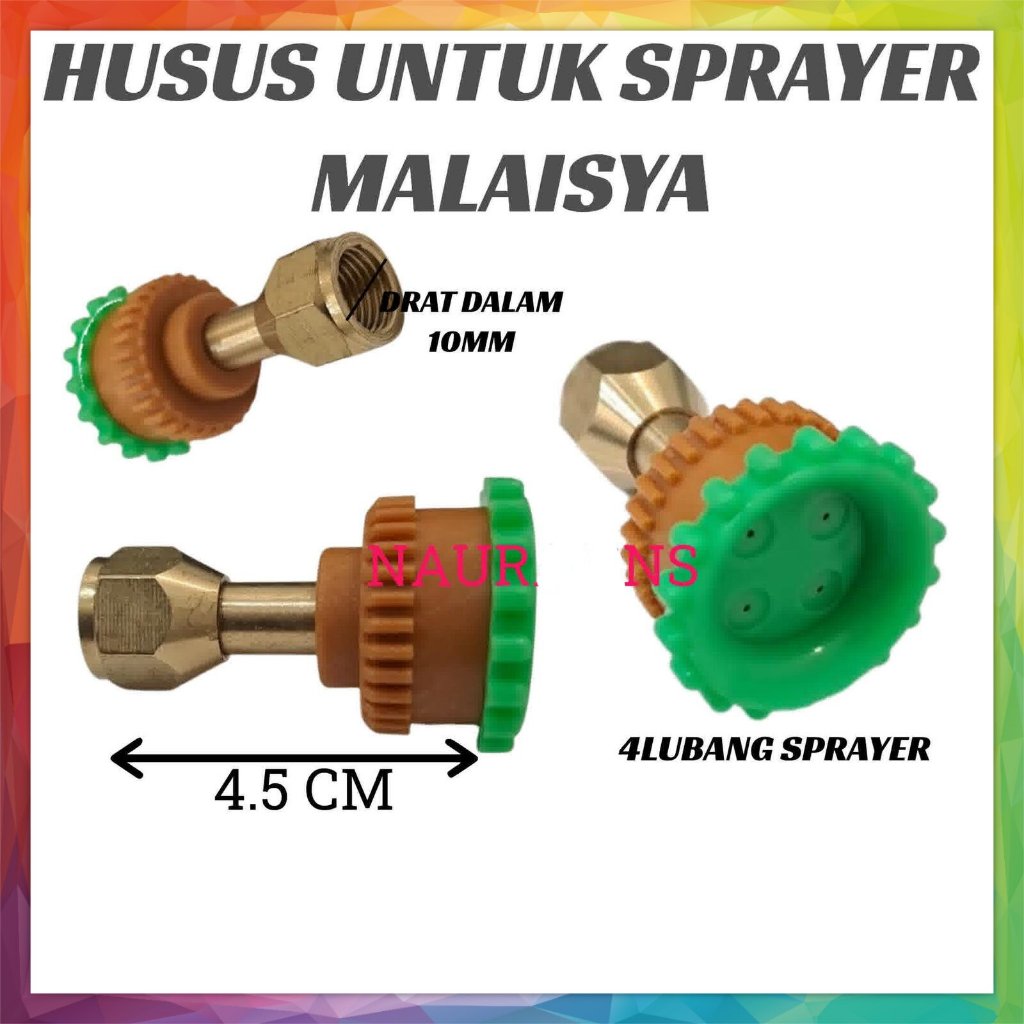NOZZLE SPRAYER MALAYSIA 4 LUBANG / NOZZLE LURUS SPRAYER ELEKTRIK