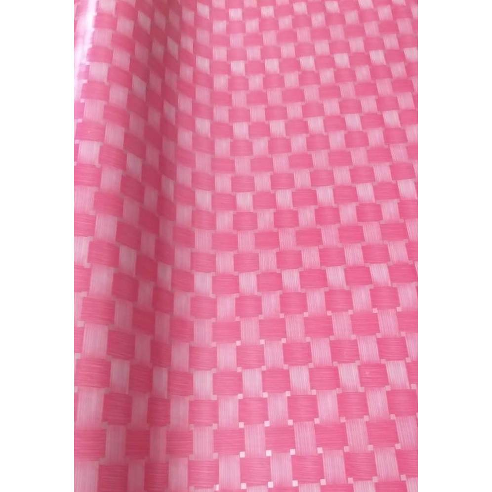 Karpet Lantai Plastik Vinyl 1 ROLL Panjang 15 Meter Lebar 1.2m MOTIF PINK KOTAK (SESUAI GAMBAR)