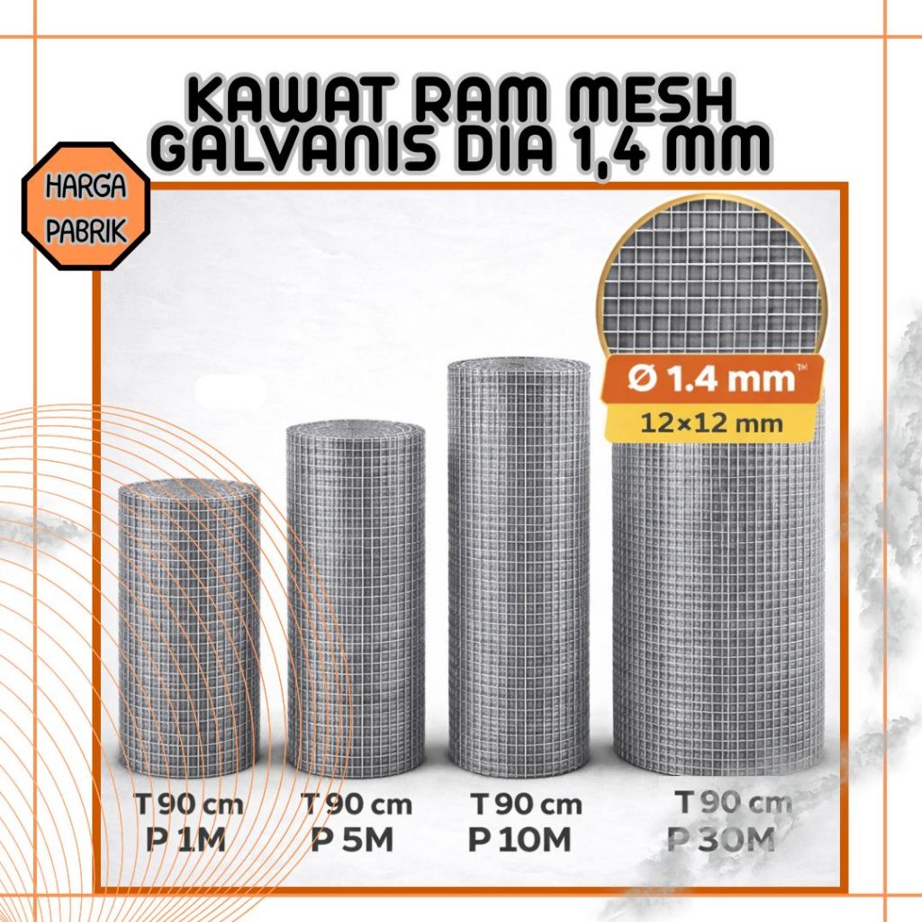 Mesh Galvanis 1.4 mm Lubang 12x12 | Untuk Kandang & Saringan