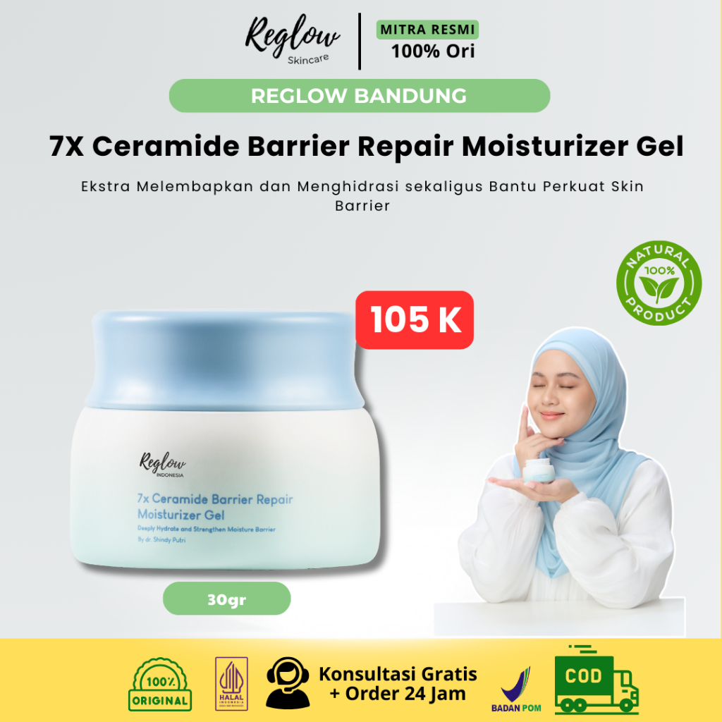 Reglow Moisturizer Gel Skin Barrier Series 7xCeramide Cream Wajah Skincare Perawatan Kulit Wajah  re