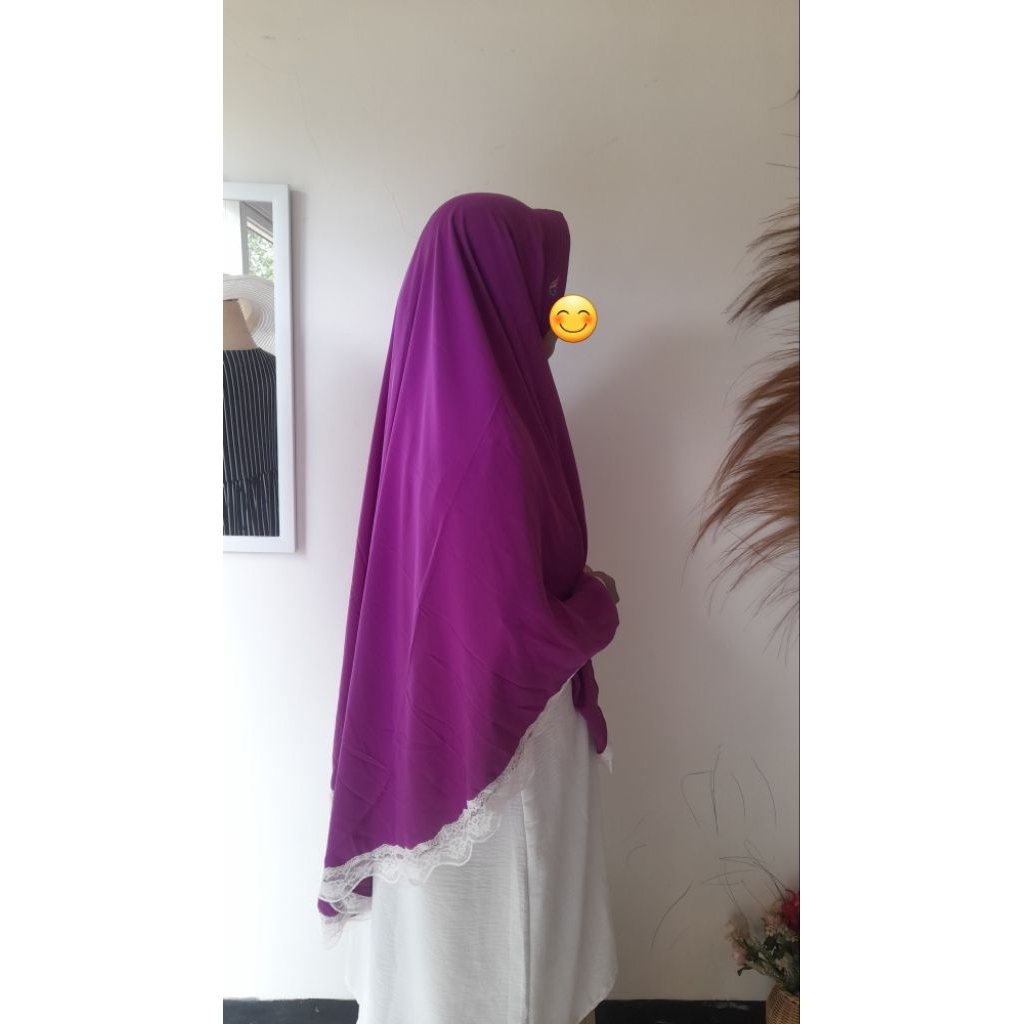 Jilbab Instan Syari Jumbo Xxxl bahan ceruty adem