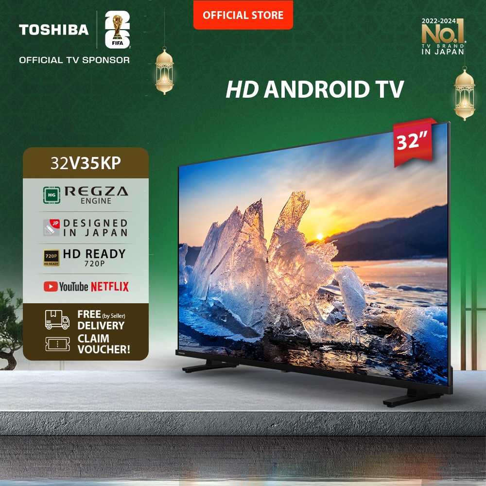 [HD Android TV] [FREE BRACKET] Toshiba TV 32" HD Android TV - Google Assistant Netflix Disney+ Youtu