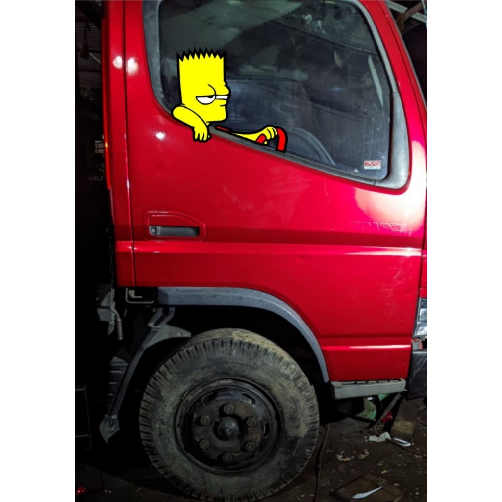 sticker cutting Simpsons merokok kaca truk dan mobil canter dll