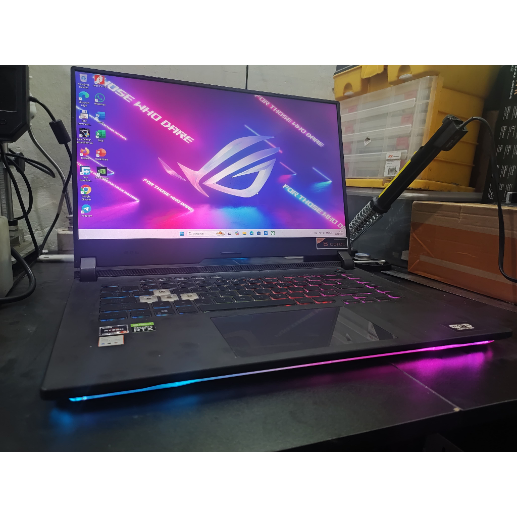 ASUS ROG Strix G513 Laptop gaming desain editing Ryzen 7 5800H 24gb 1TB RTX 3050Ti fullset