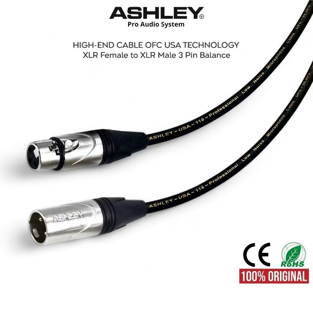 Ashley Original | Kabel Microphone Condenser Balanced - Code: (ASHLEY, XLR FE - XLR MA)