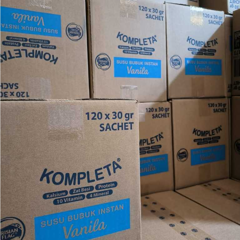 (Karton 120pcs) Kompleta Susu Bubuk Frisian Flag