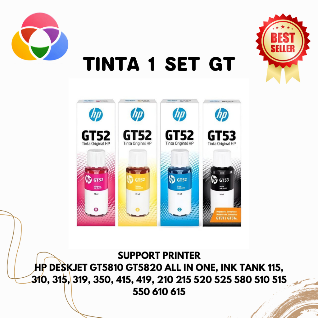 Tinta HP GT53 Black GT52 Colour Tinta HP Ink Tank 115 315