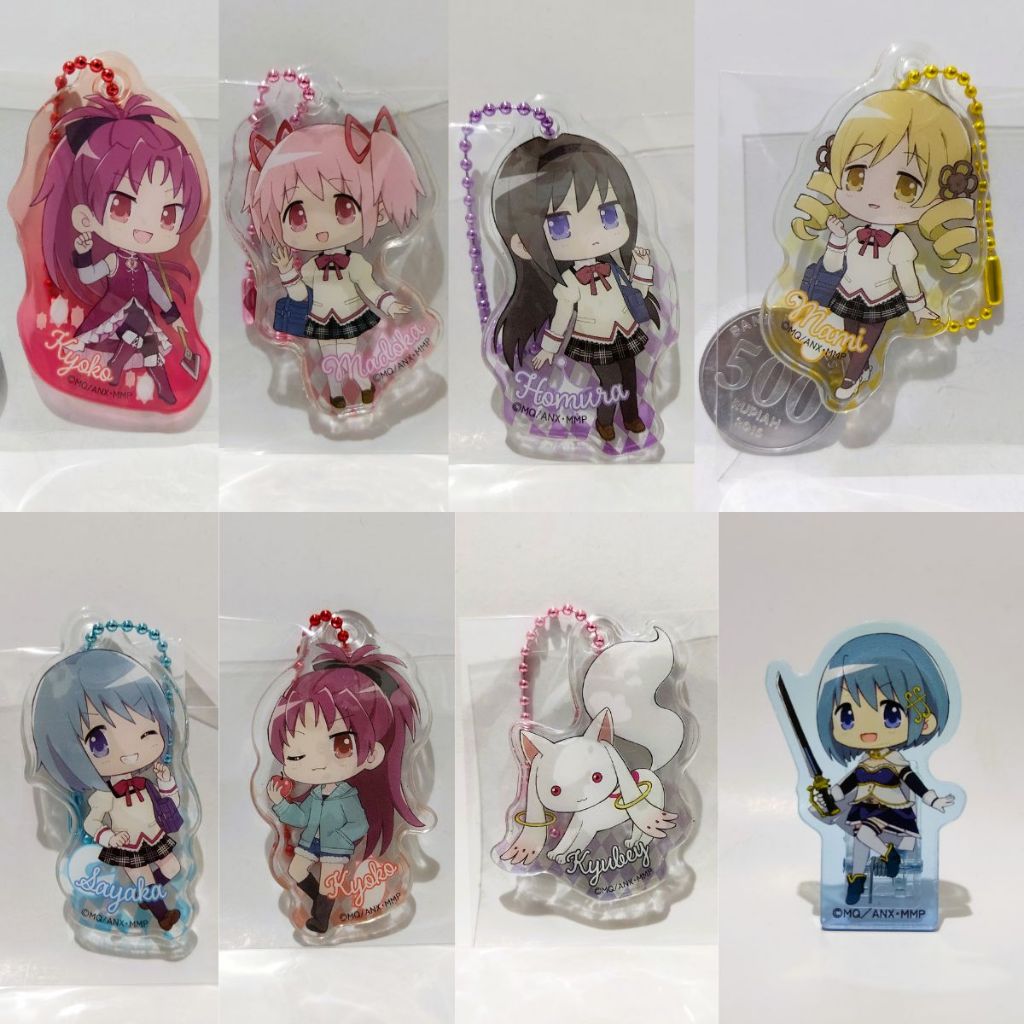 Puella Magi Madoka Magica x DAISO Soft Keychain / Acrylic Memo Stand - Kyoko / Madoka / Homura / Mam