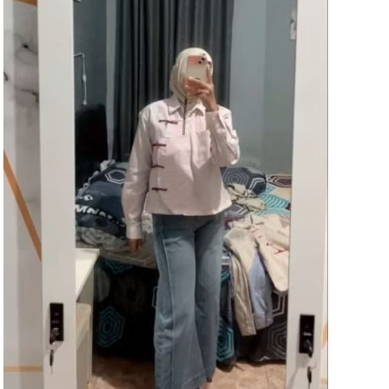 kemeja inara cheongsam salur wanita