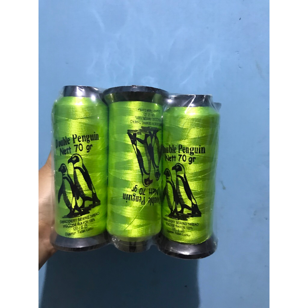 Benang bordir Rayon double pinguin kualitas bagus