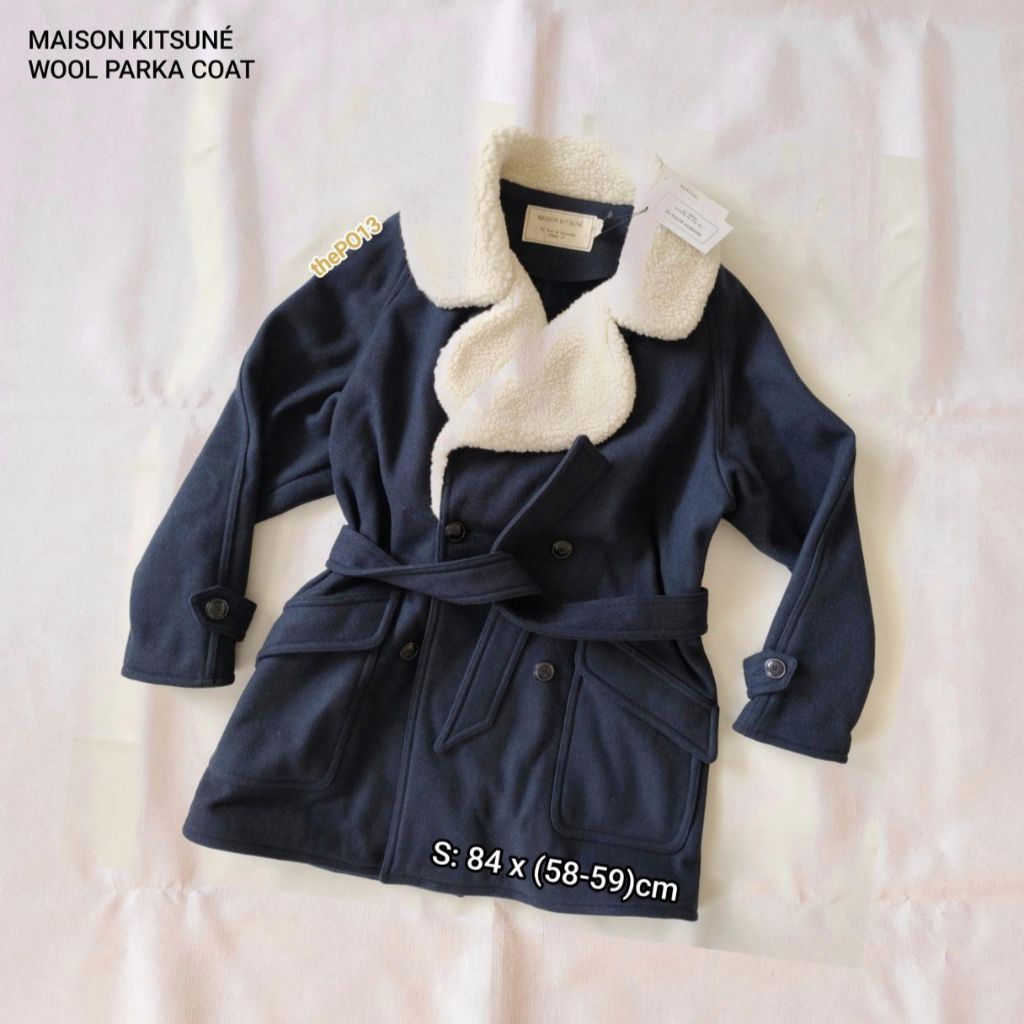 MAISON KITSUNE WOOL PARKA COAT JACKET NAVY AUTHENTIC 100% BNWT