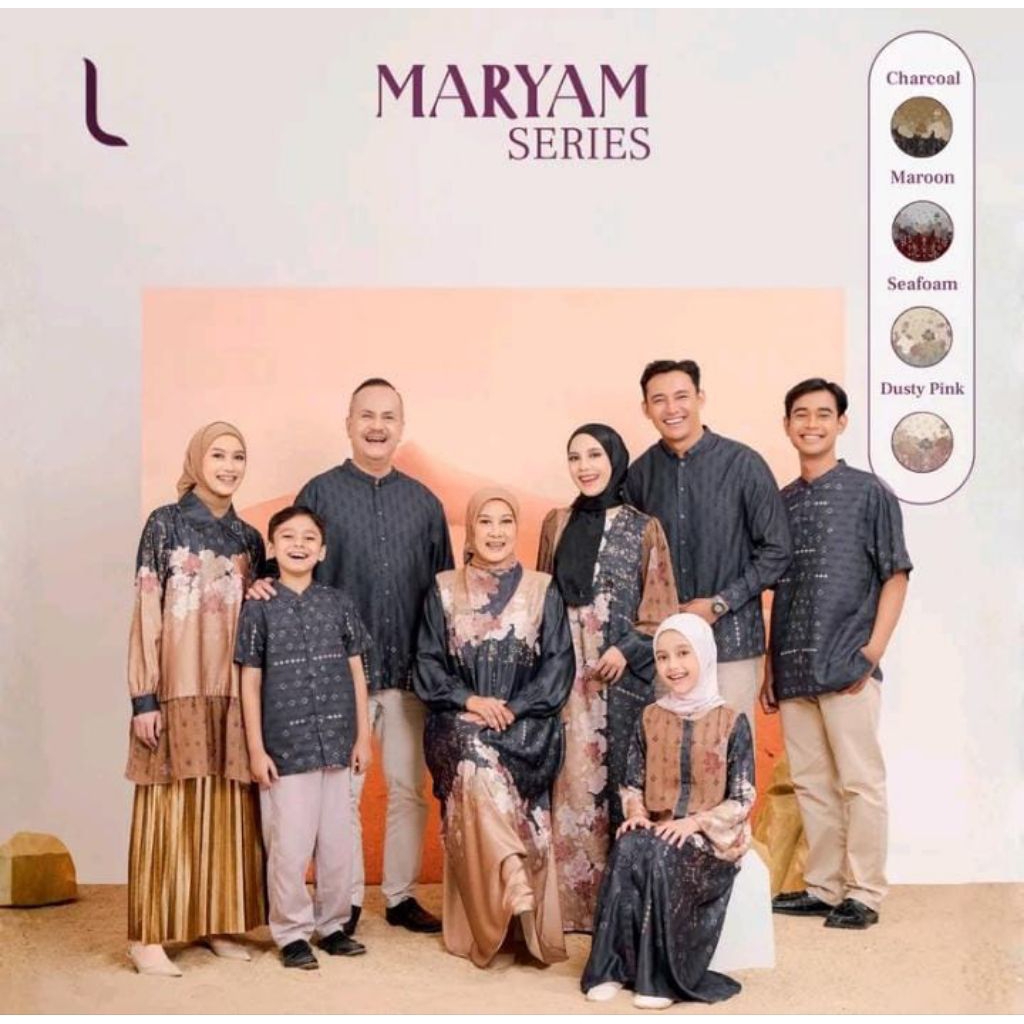 SARIMBIT ELZATTA  TERBARU KELUARGA MARYAM SERIES GAMIS IBU ANAK BAPAK COUPLE LEBARAN 2026