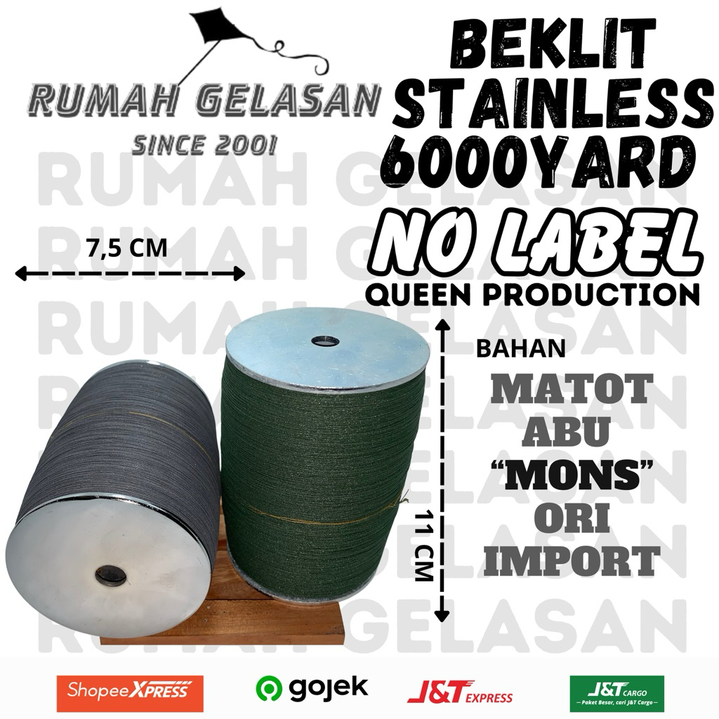 Gelasan MATOT ABU "MONS"  IMPORT 6000Yard ABU 025/028 STAINLESS STEEL BEKLIT - IMPORT (Bahan super d