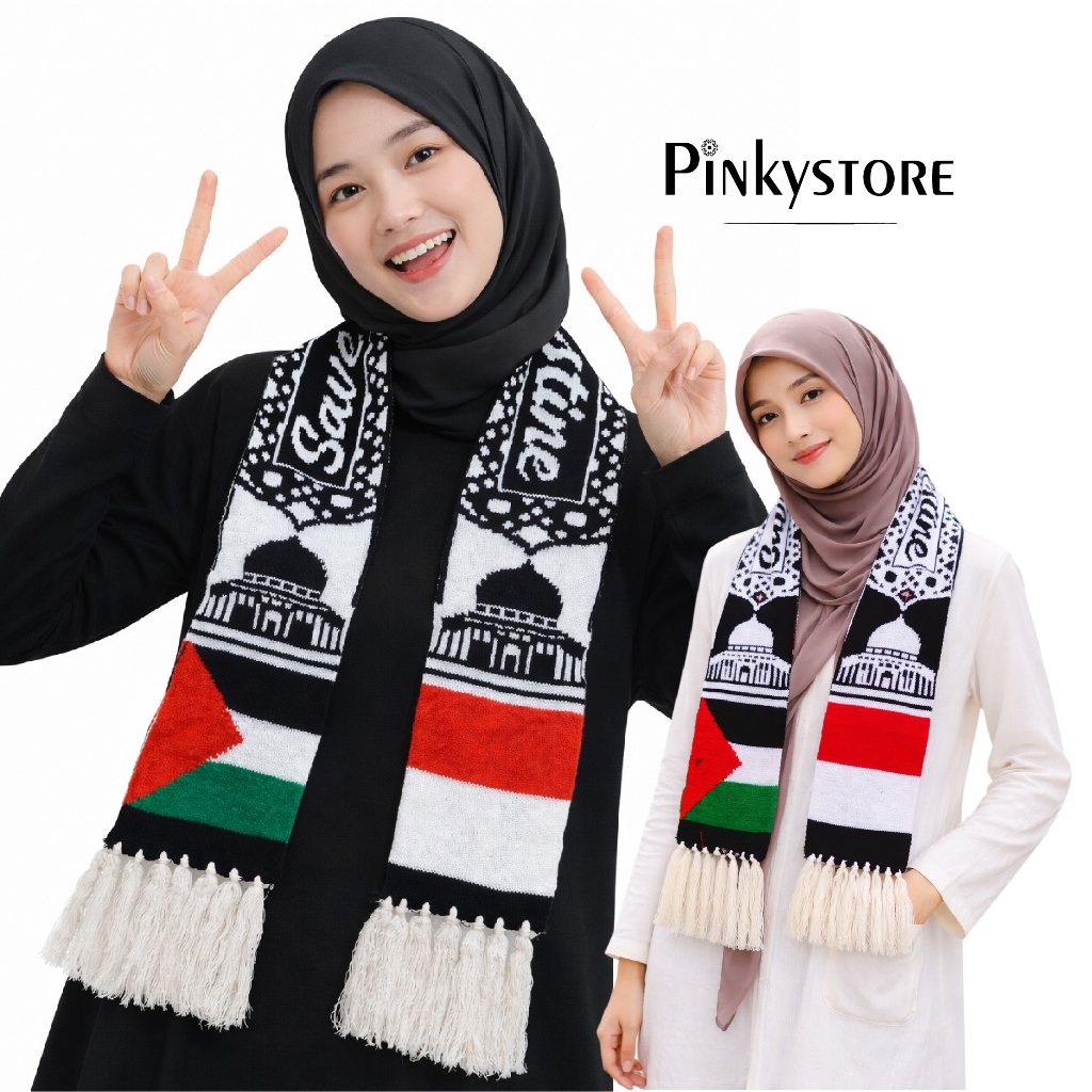 [FN] VIRAL - SYAL PALESTINA SLENDANG SLAYER RAJUT PALESTINA INDONESIA PREMIUM TEBAL UNISEX PRIA
