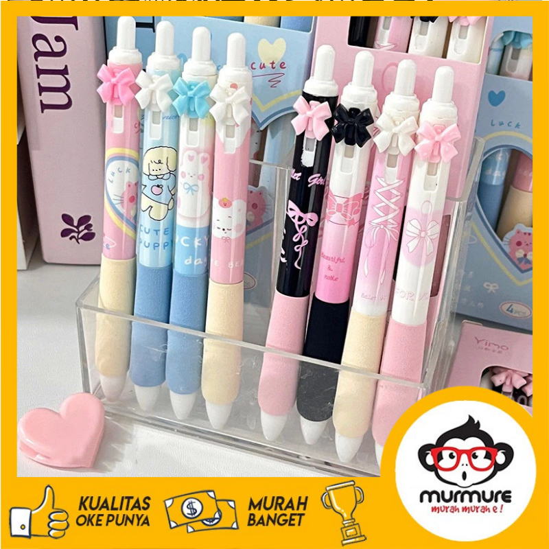 MURMURE I PULPEN AESTHETIC GEL PEN 0.5MM KOREA PENA CEPAT KERING LUCU DAN UNIK BULPEN PINK SCHOOL ST