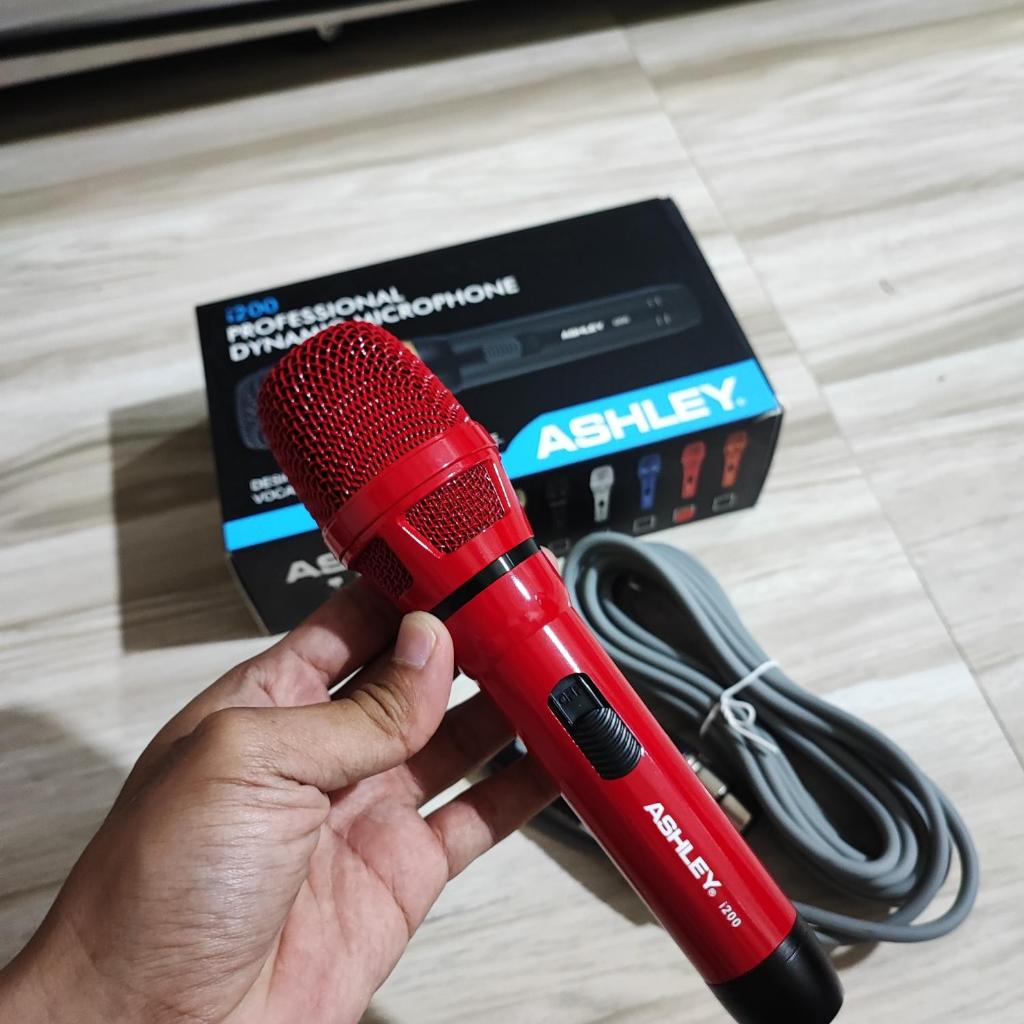 Mic Dynamic Kabel Ashley i200 i 200 Mik Vokal Kabel i200 Ashley Microphone Wire Cable ASLI Original 