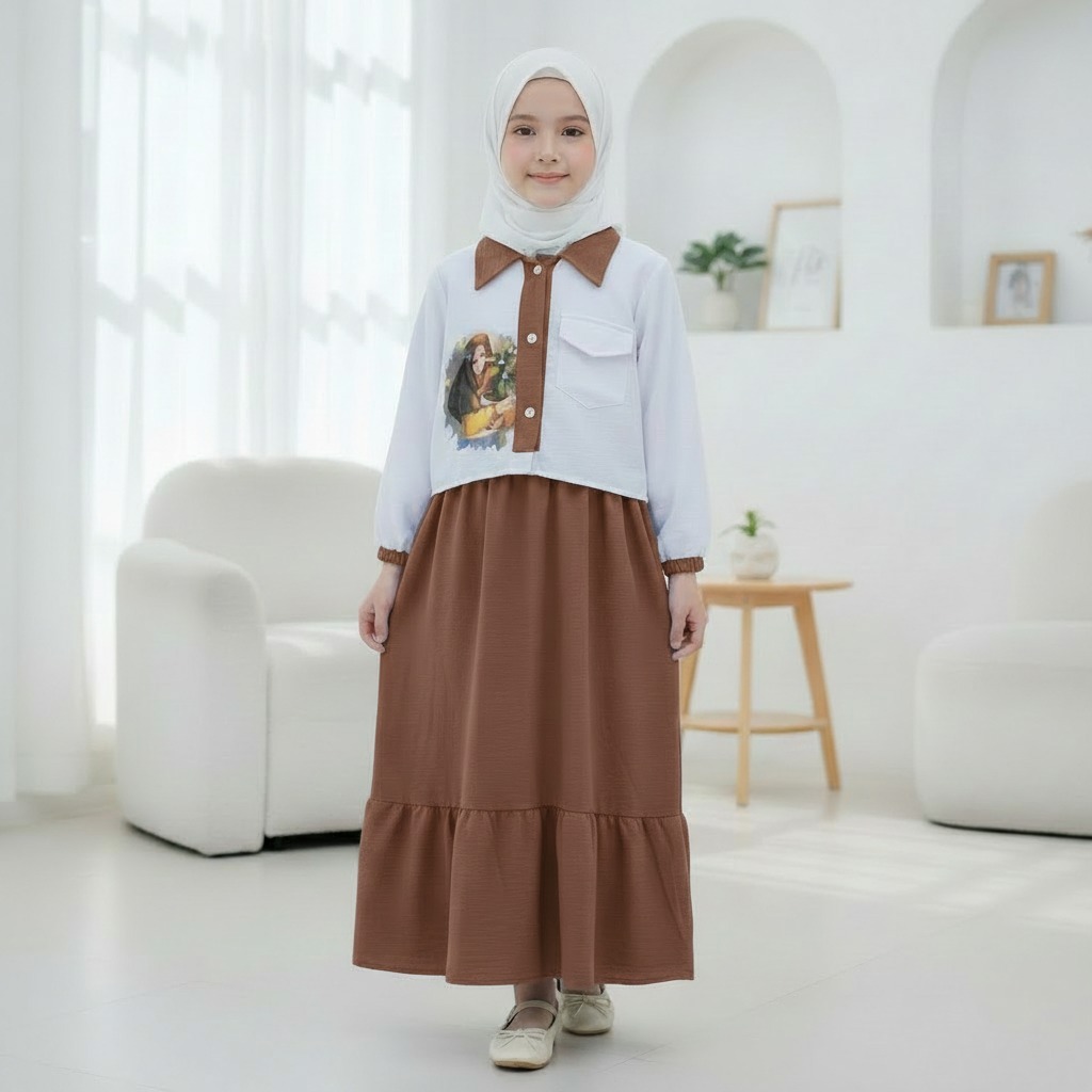 DRESS ANAK PEREMPUAN ROMPI KEMEJA