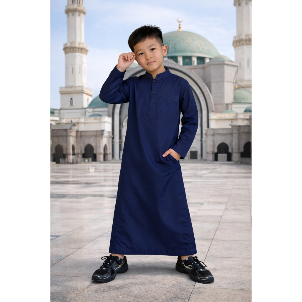 gamis laki laki bahan toyobo jubah anak fashion muslim anak jubah pria