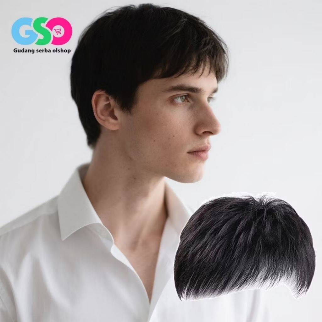 Wig Rambut Palsu Pria Botak Toupee Penutup Botak Wig Depan Toupee Pria Rambut Simulasi