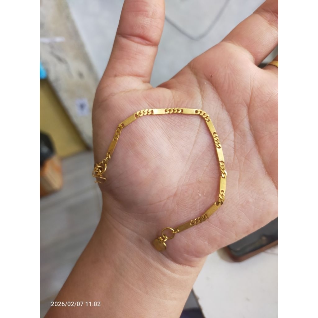 Gelang koin asli 91 bahan uang 500an Kuningan plat kecil