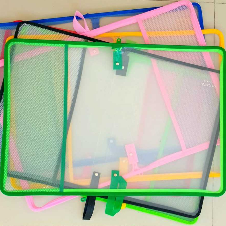 Map Zipper Bag  / Map Plastik Resleting /Tahan Air/Ukuran Folio (F4) / Gantung / Map Transparan Anti