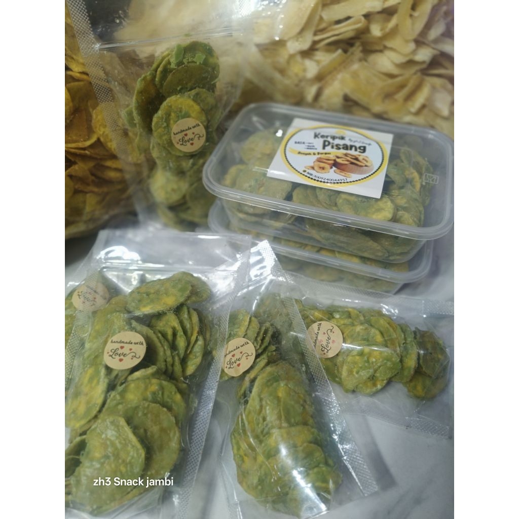keripik pisang lumer matcha