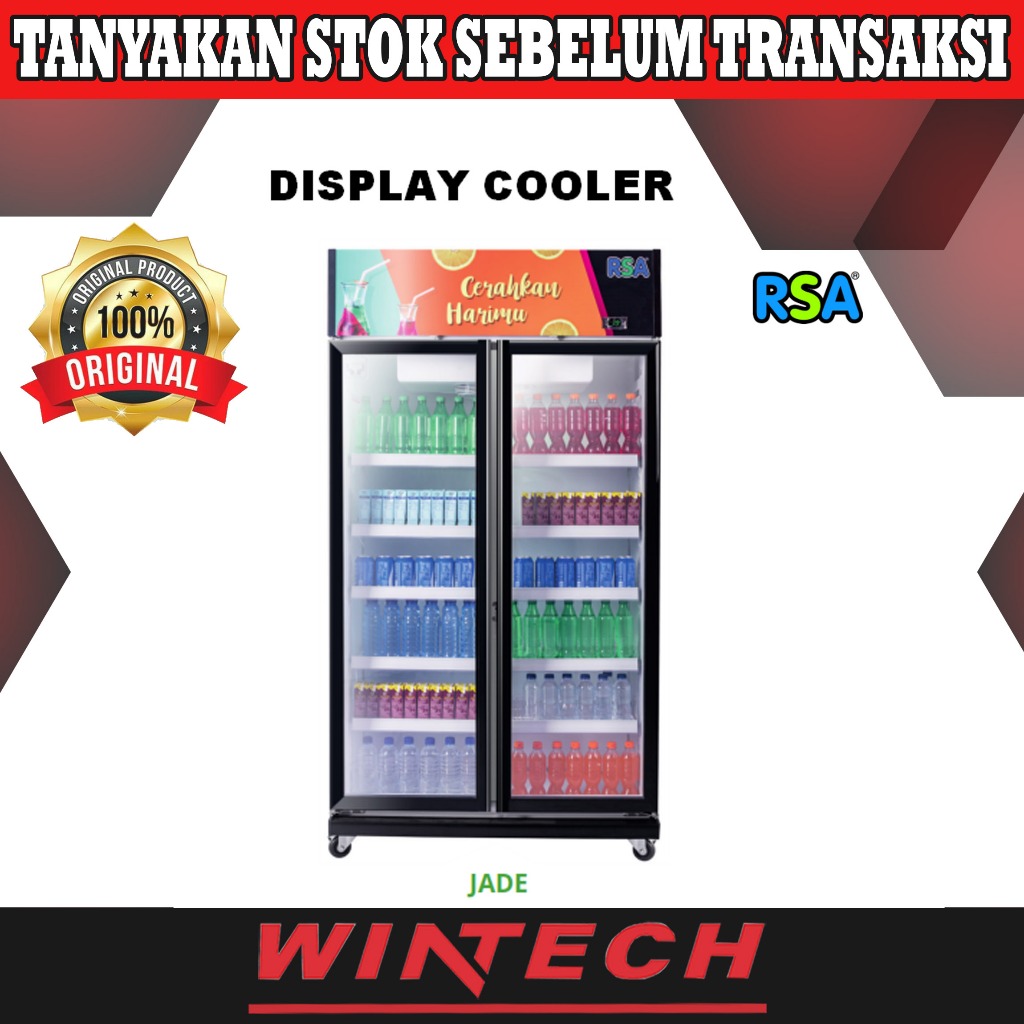 RSA JADE 2 Dua Pintu Showcase - Display Cooler - Lemari Kaca Berpendingin - Kulkas Kaca - Tempat Pro