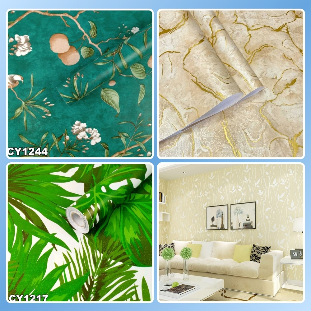 PROMO TERBAIK - Wallpaper Dinding Ruang Tamu Motif Daun Wallpaper Daun Wallpaper Dinding Motif Alam