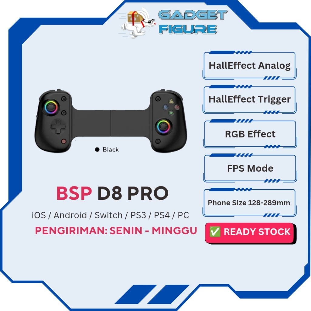 Gamepad BSP D8 Pro Hall Effect Controller Wireless Bluetooth iOS PC Switch Android