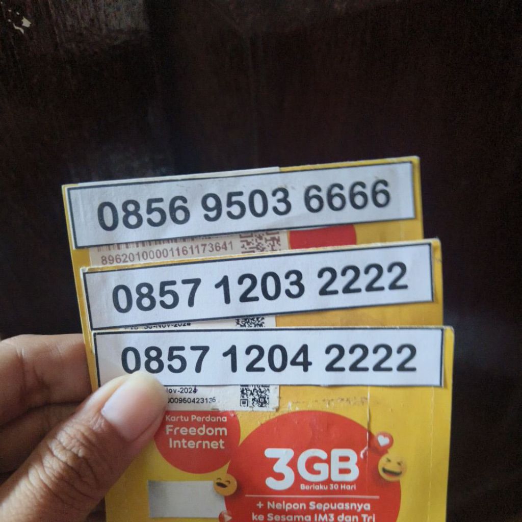 nomor cantik Indosat im3 Ooredoo kwarted 1111 2222 3333 4444 5555 6666 7777 8888