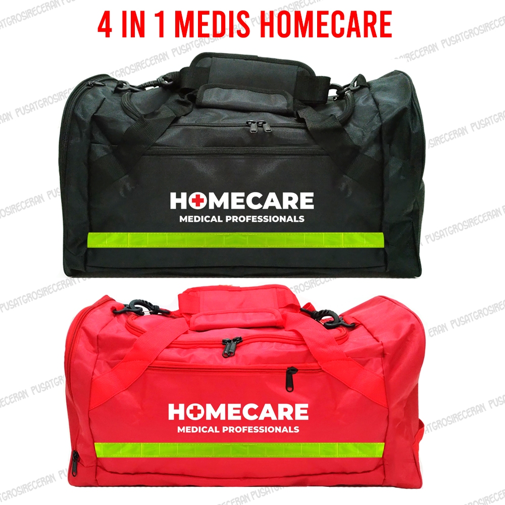 4IN1 Home Care Jumbo Medical Bag Travel Tas Medis P3K Ransel Jinjing Handbag Tas Kesehatan P3K Siaga