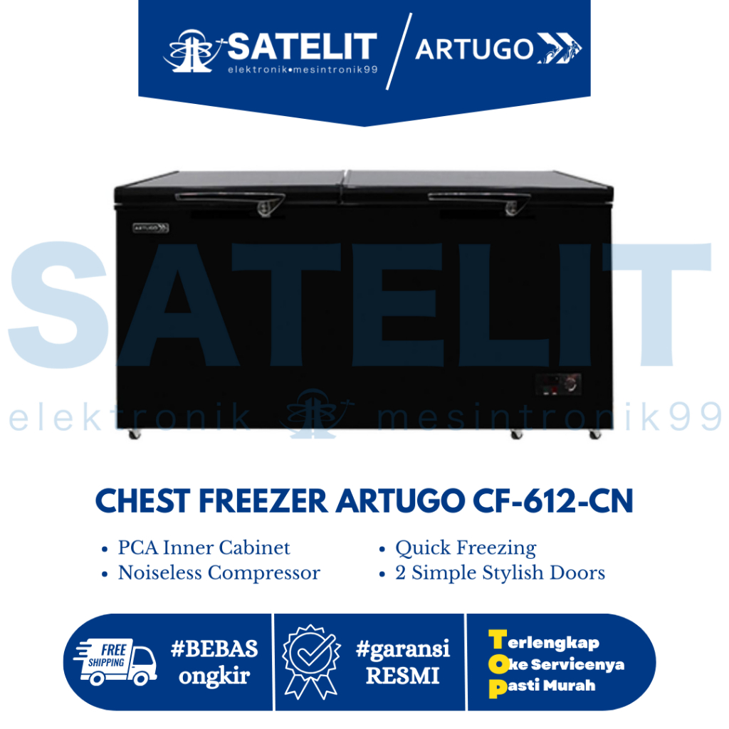 Chest Freezer Artugo CF-612-CN | Freezer Box Kapasitas Besar | Pembeku Cepat | Hemat Listrik
