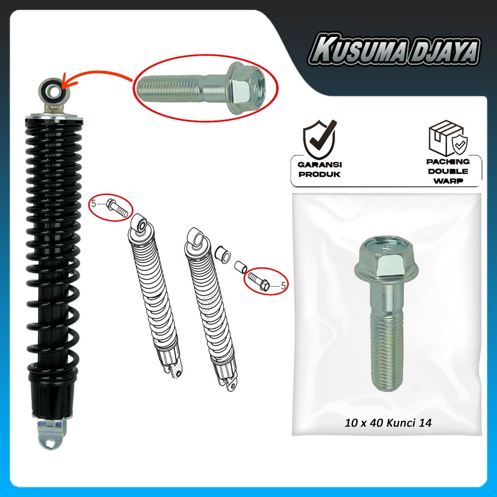 BAUD BAUT 10X40 SHOCK BELAKANG ATAS PCX ADV STYLO VARIO 160 SATUAN