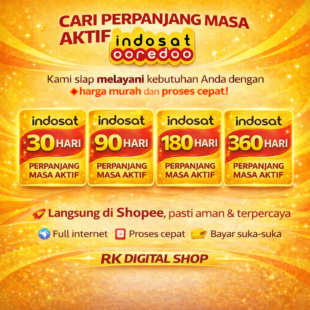 Perpanjang / Tambah Masa Aktif Indosat IM3 30 Hari 1 3 6 12 Bulan
