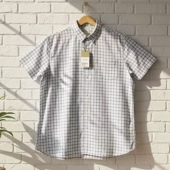Kemeja Pria Giordano Lengan Pendek Kotak-Kotak – Size XXL