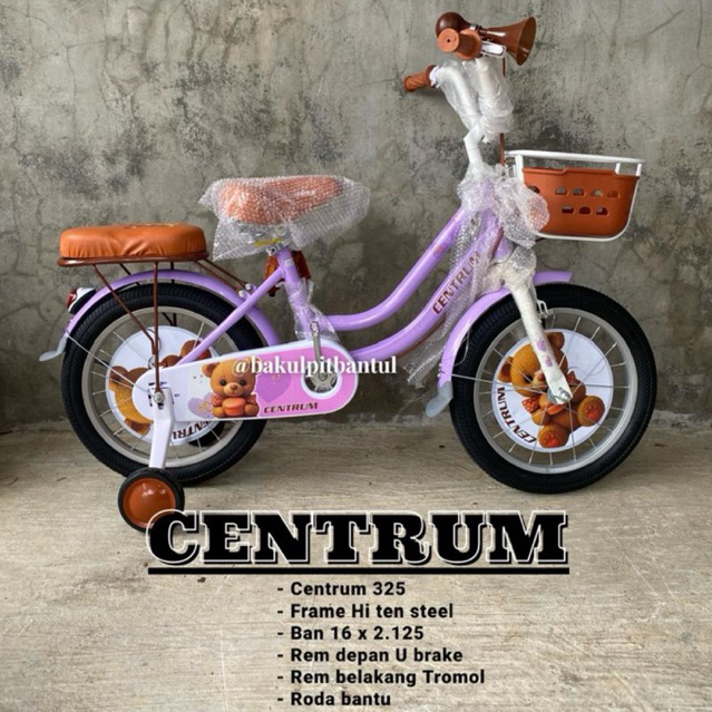 Sepeda Anak cewek Mini ring 16 centrum 325 | Sepeda anak Cewek roda 4 ukuran 16 inch