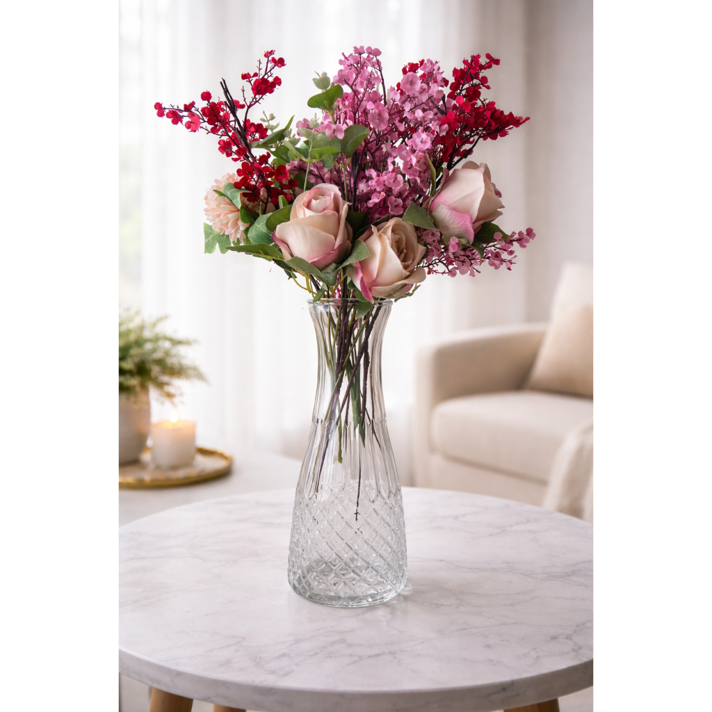 Vas Bunga Kaca Vas Kaca Krystal Vas Kaca Besar Vas Bunga Kaca Elegant Vas