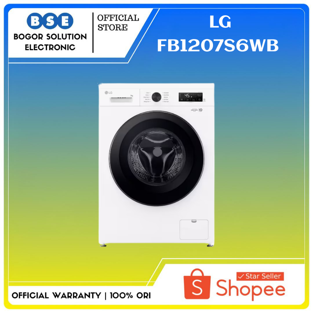 LG FB1207S6WB kapasitas 7 Kg Washer Inverter Direct Drive Motor LG FB1207