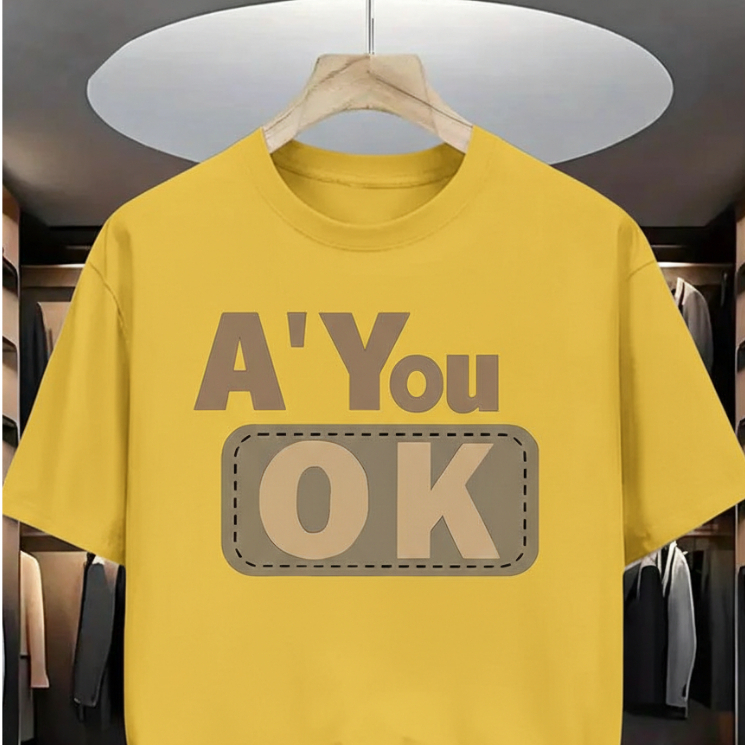 Kaos Distro SIZE JUMBO M - 6XL BIGSIZE PREMIUM  Sablon A'YOU OK Terbaru Pria/ Wanita Unisex Catton C