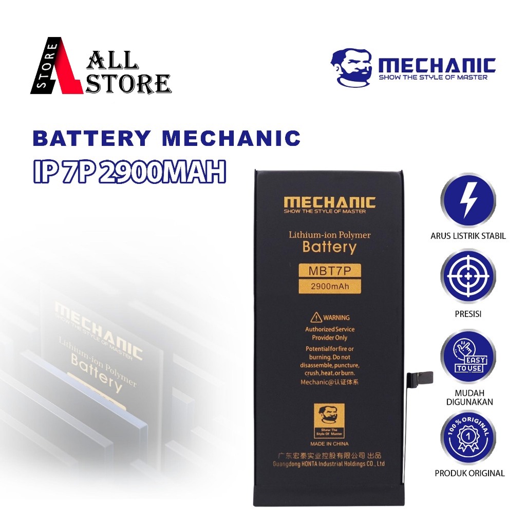 BATERAI IPHONE 7 PLUS MECHANIC 2900MAH ORIGINAL - MECHANIC BATTERY IP 7P STANDART CAPACITY 2900MAH O
