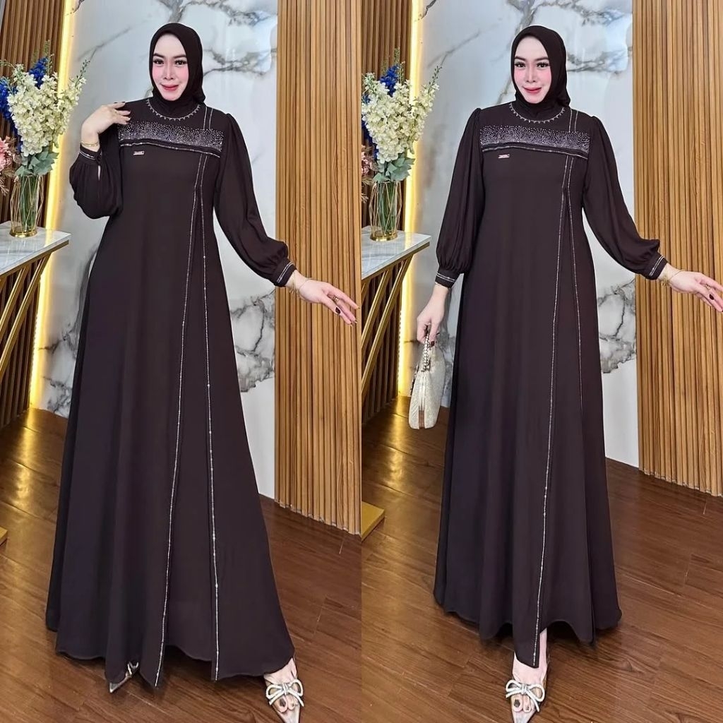 KARINA DRESS Gaun Pesta Simple Elegan Acara Formal Warna Terbaru Kekinian Bahan Jatuh Tidak Menerawa