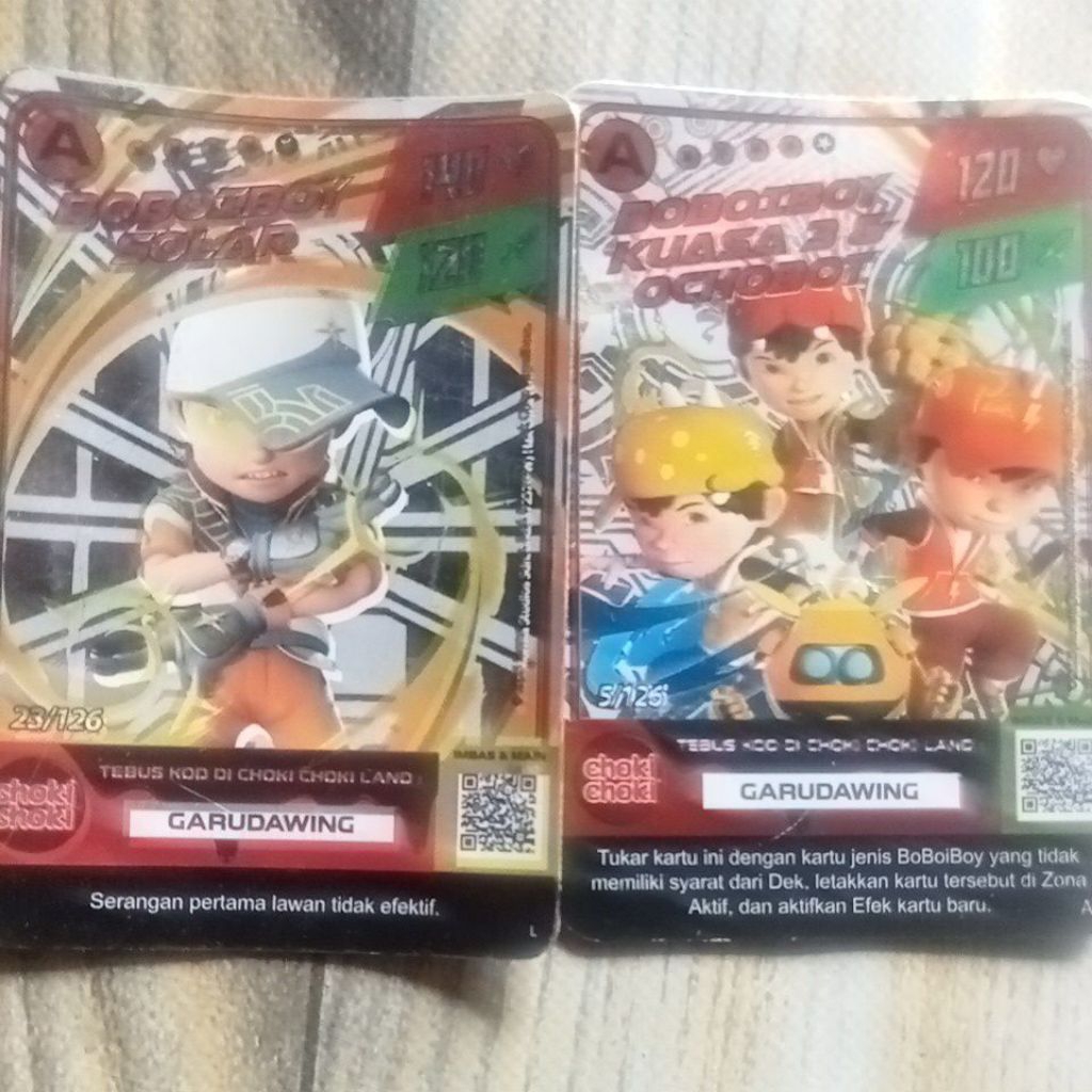 kartu choki choki Boboiboy A asli dari choki choki