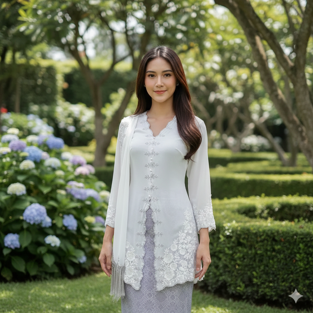 Pusat bordir tasikmalaya - Bahan Kain sifon Setelan malaysia baju kurung Bordir Manual