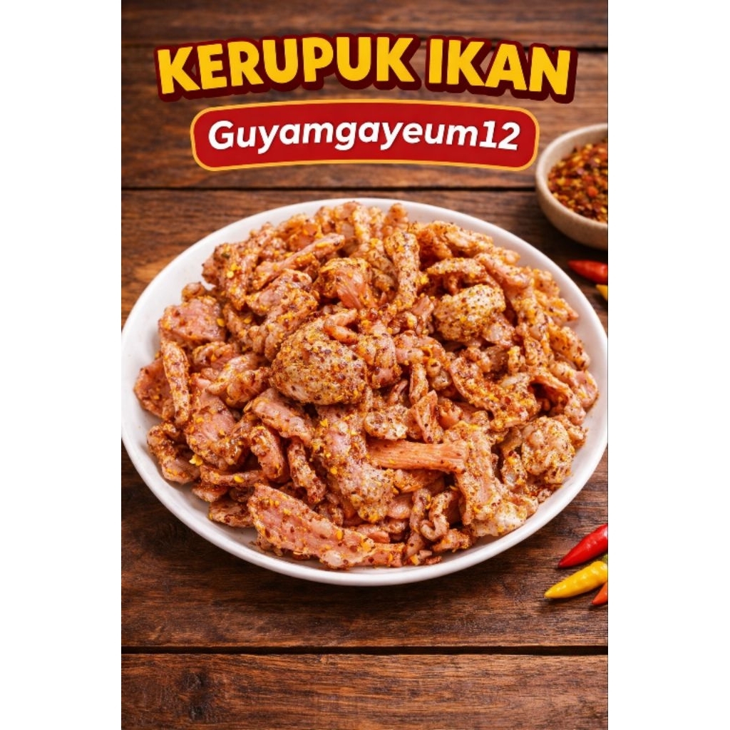 Kerupuk Ikan Cikruh Pedas Gurih Daun Jeruk
