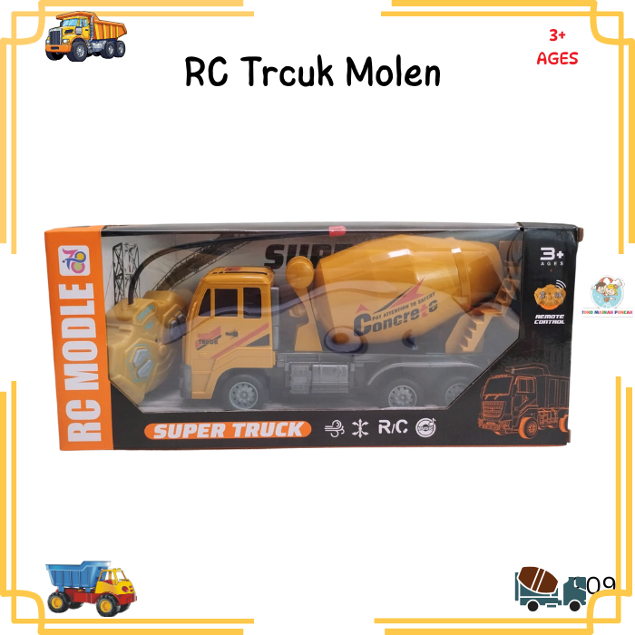 MAINAN ANAK LAKI LAKI MAINAN MOBIL RC TRUCK SET MOLEN TRUCK KONTRUKSI MOLEN MESIN COR REMOTE CONTROL