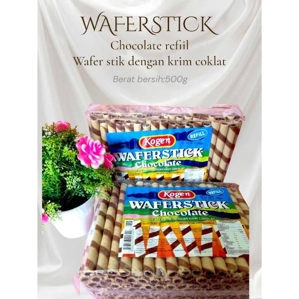 WaferStick Coklat Kogen 500 Gram - Rasa Coklat, Isi Ulang, Camilan Keluarga